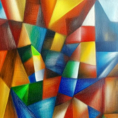 Abstract Cubism Artwork