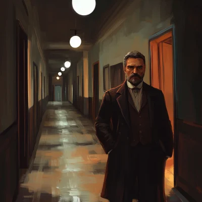 Concerned Doctor in Hallway