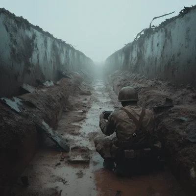 Soldier in Trench