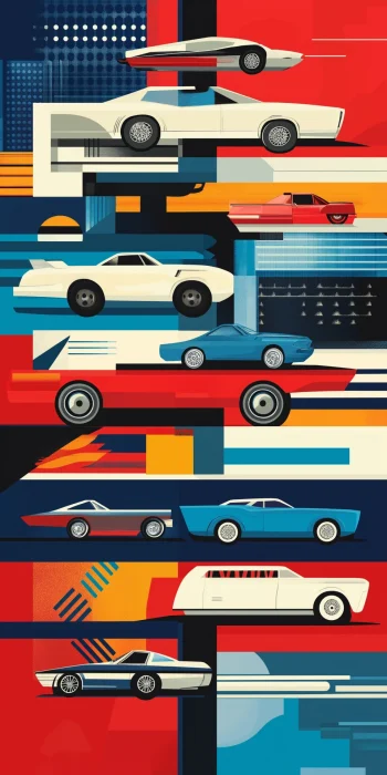 Colorful Car Poster