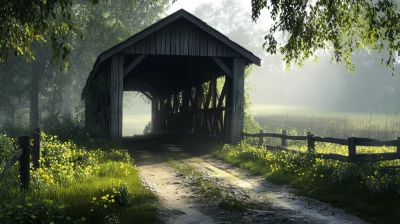 Serene Wooden Bridge