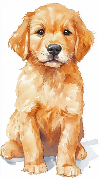 Golden Retriever Puppy Illustration