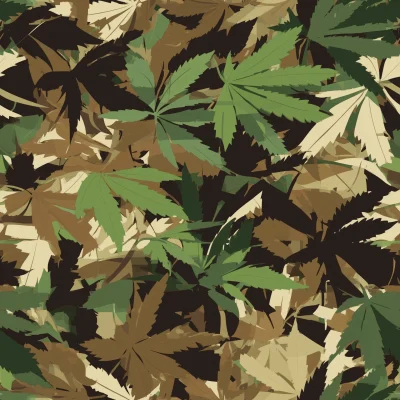 Camo Design with Marijuana Leaves