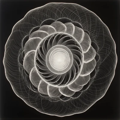 Black and White Spirograph