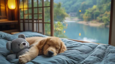 Sleepy Golden Retriever Puppy