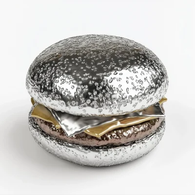 Silver Burger 3D Model