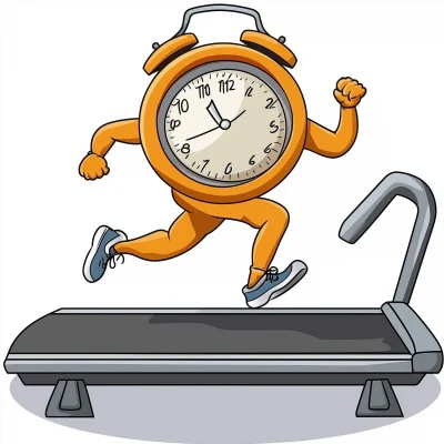 Running Clock Cartoon