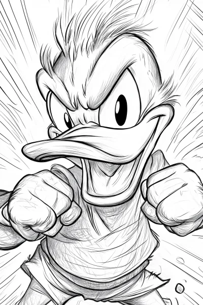 Angry Donald Duck Line Art