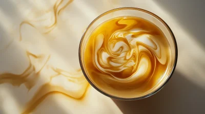 Latte with Caramel Swirl