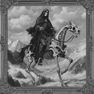 Grim Reaper on Skeleton Horse