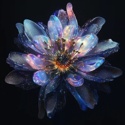 Cosmic Bioluminescent Flower