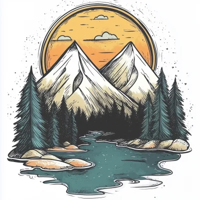 Hand Drawn Mountain Logo