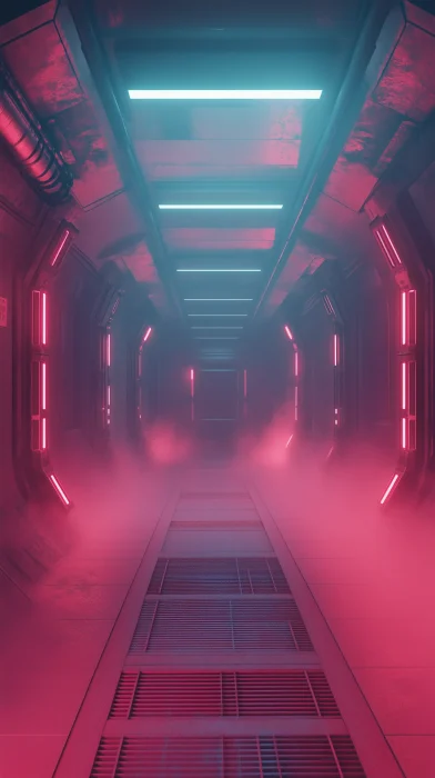 Teal and Pink Sci-Fi Environment