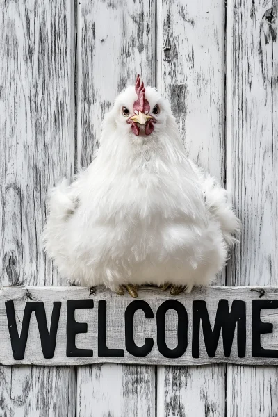 Welcome Sign with Silkie