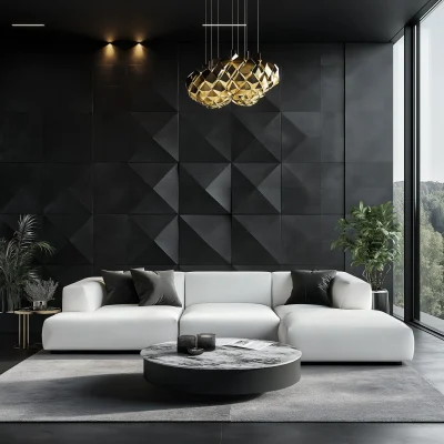 Modern Black and White Living Room