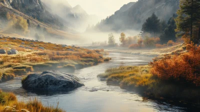 Tranquil River in Autumn