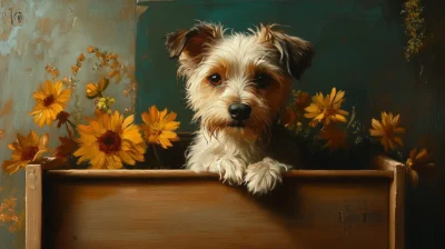 Classical Oil Painting of Dogs