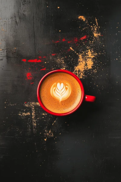 Latte Art in Red Cup