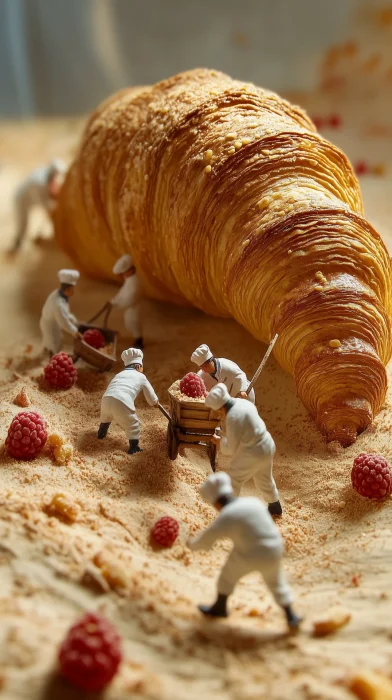 Miniature Chefs with Croissant