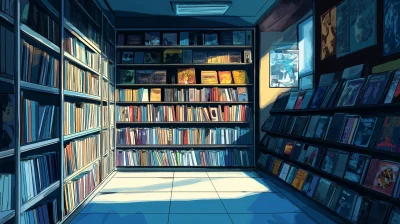 Comic Book Stand in Anime Style