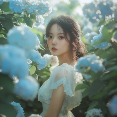 Korean Beauty in Hydrangeas