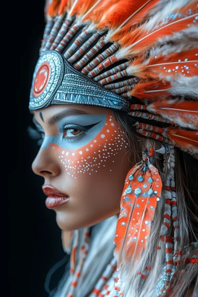 Portrait of Native American Chief Woman