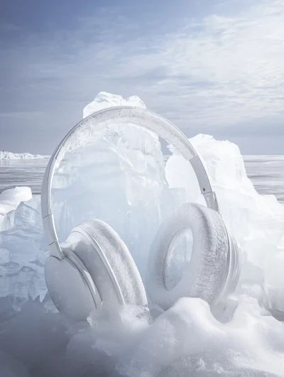 Still Life with Ice and Headphones