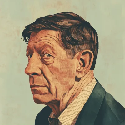 Retro Style Portrait of W.H. Auden