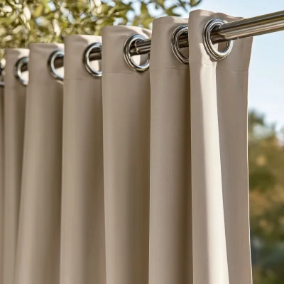 Beige Cotton Blackout Curtains