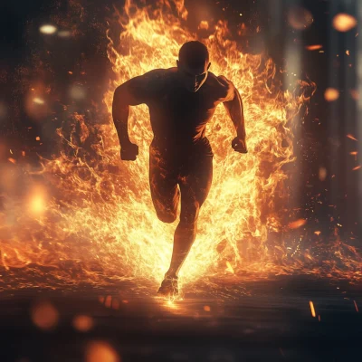 Athlete in Flames