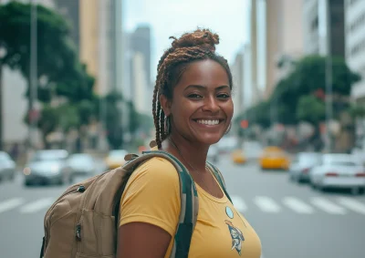 Happy Woman in São Paulo