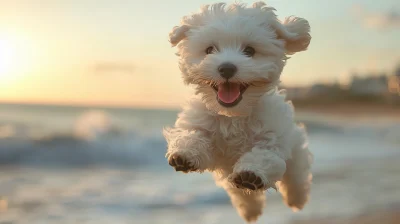 Playful Dog in Mid-Air