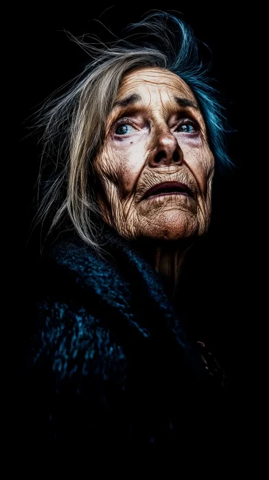 High Contrast Portrait of an Elderly Woman