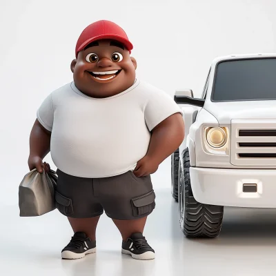 Chubby Delivery Man 3D Model