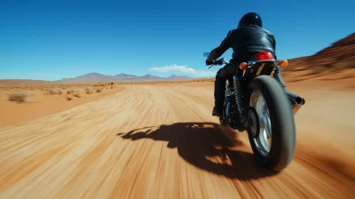 Motorcyclist in the Desert