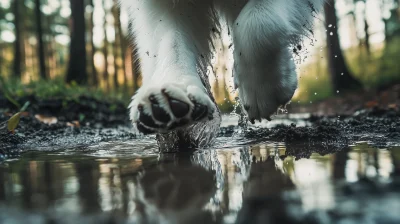 Fluffy Samoyed Paw