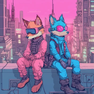 Furry Cyberpunk Friends