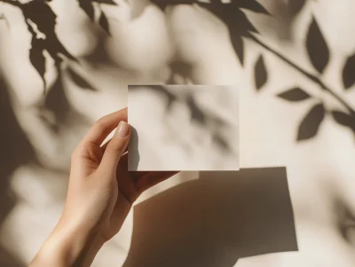 Hand Holding Blank Card