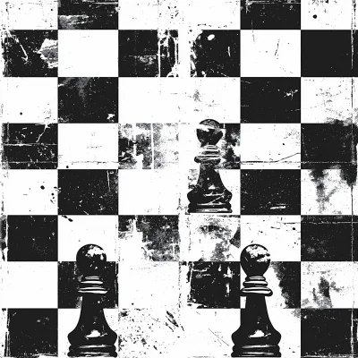 Distressed Chess Board Pattern