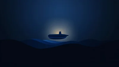 Submarine in Deep Ocean