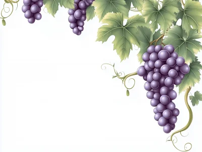 Vine and Grape Frame Illustration