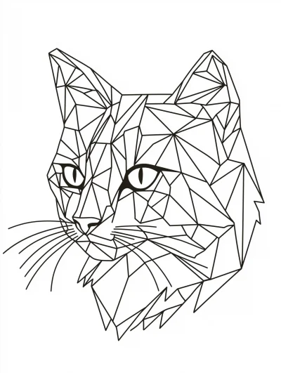 Geometric Cat Head