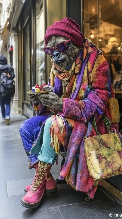 Sasquatch at a Paris Cafe