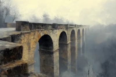 Foggy Railway Bridge in Mali