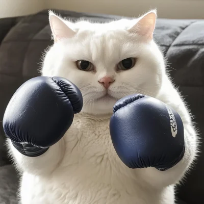 Chubby Cat Boxing Champion