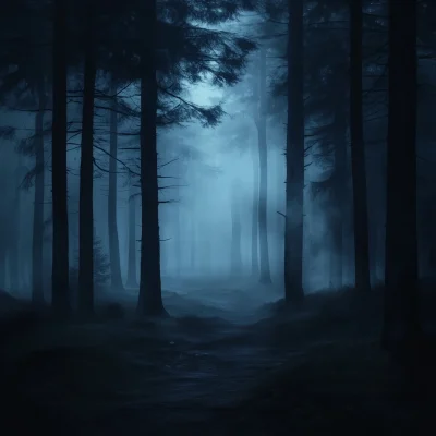 Mysterious Foggy Forest