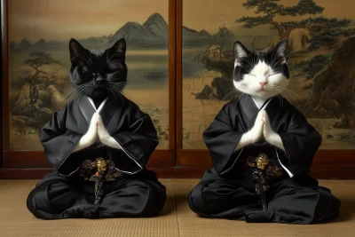 Meditating Monks