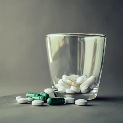 Glass Cup and Pills