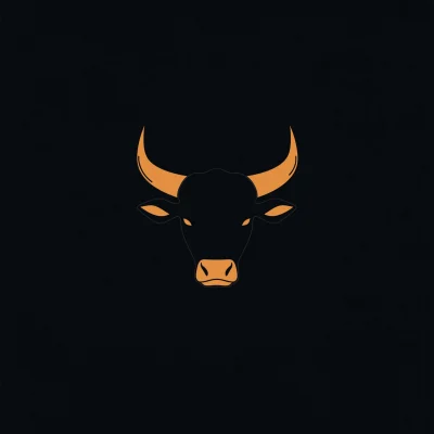 Cute Minimalist Bull Illustration