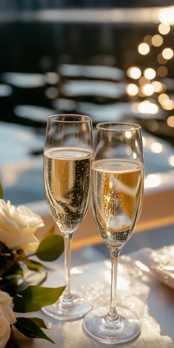 Champagne Toast on a Wedding Cruise